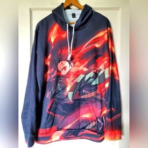 NWOT Anime Demon Slayer Hoodie Sweater Kamado Tanjirou 😈👹